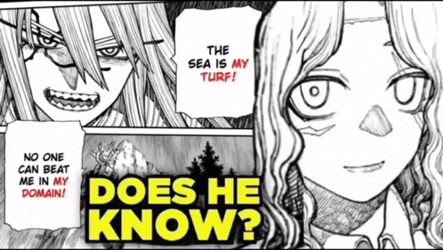 a black and white drawing of a man and a woman with the words " the sea is my turf " above them