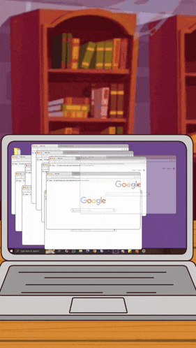 a laptop is open to a page that says google on it