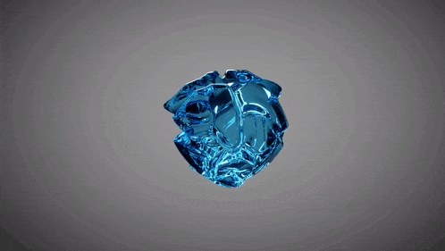 a blue cube with a hole in the middle on a grey background