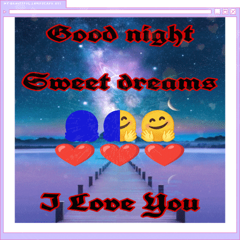 a computer screen displays a good night sweet dreams message