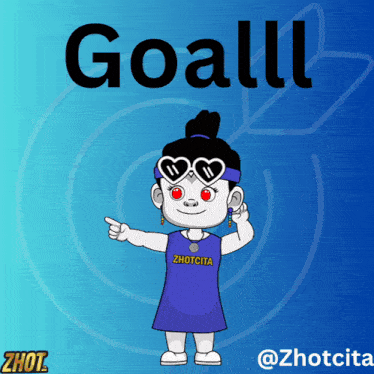 a cartoon girl wearing sunglasses and a shirt that says ' zhoucita ' on it