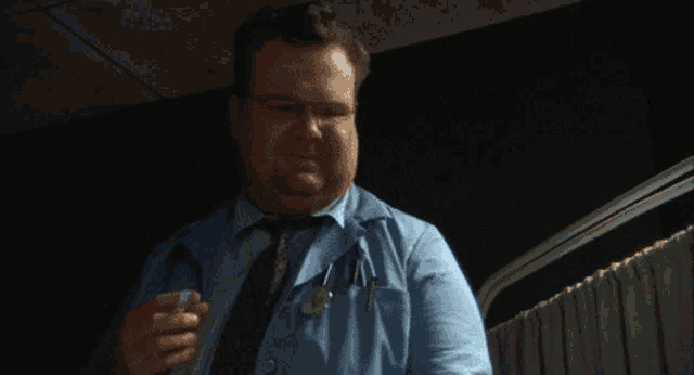 a man in a lab coat says " trust me " while holding a stethoscope