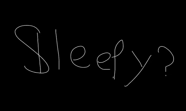 a black background with the word sleepy written in white