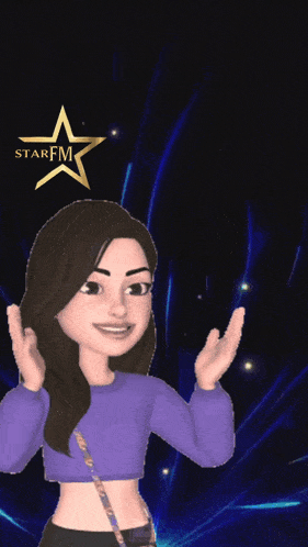 a cartoon girl with a starfm logo on her chest