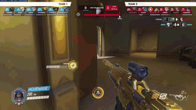 a screenshot of a video game shows a player named hugenade