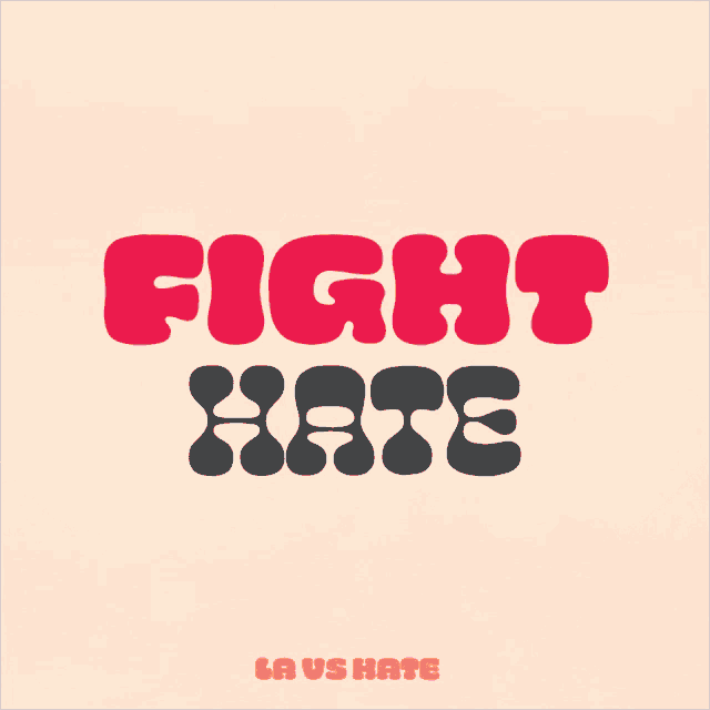 a poster that says fight hate with two boxing gloves on it