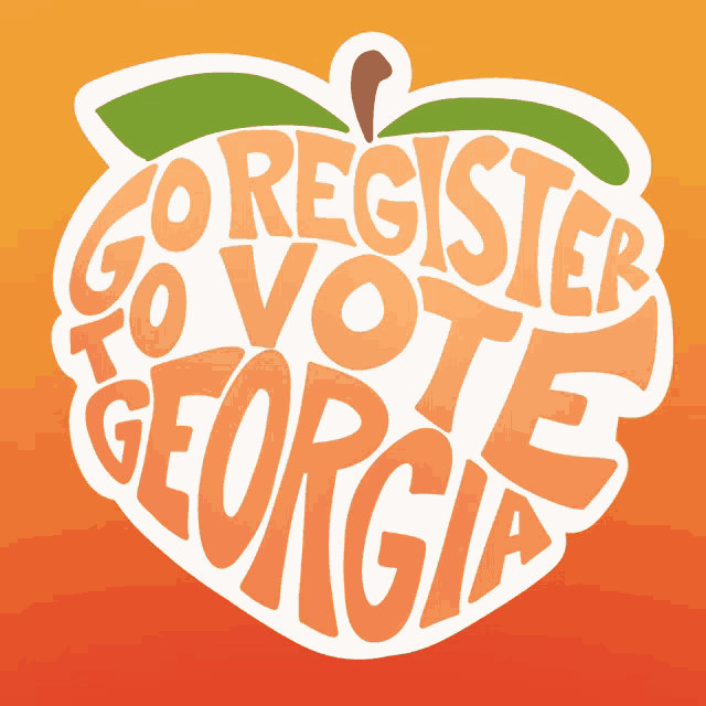 a sticker that says go register to vote georgia
