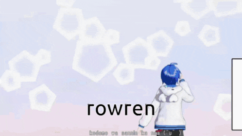the word rowren that is on a cartoon character