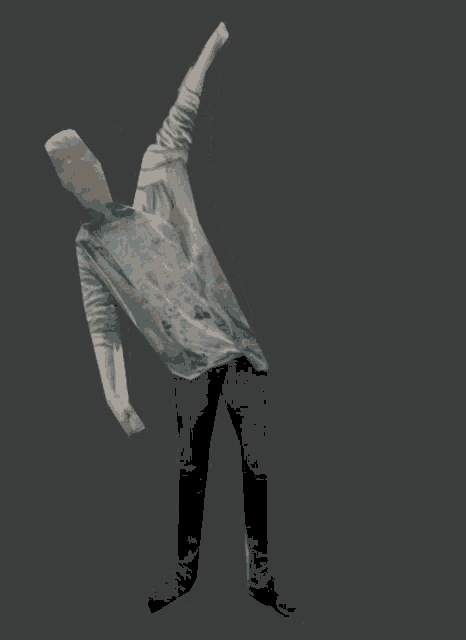 a drawing of a person with a newspaper covering their head