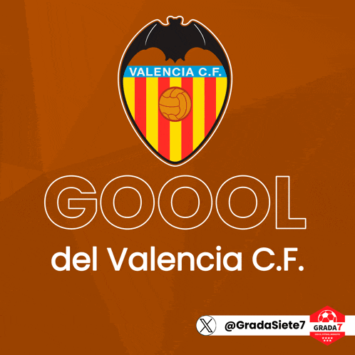 a logo for valencia c.f. is shown on a brown background