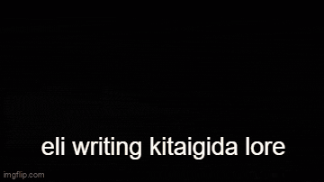 a picture of a person writing with the words eli writing kitaigida lore below it