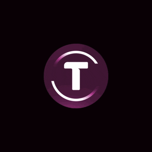 a test server logo with a purple circle and a white t