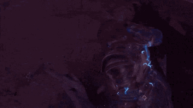 a person is being struck by a lightning bolt in a video game