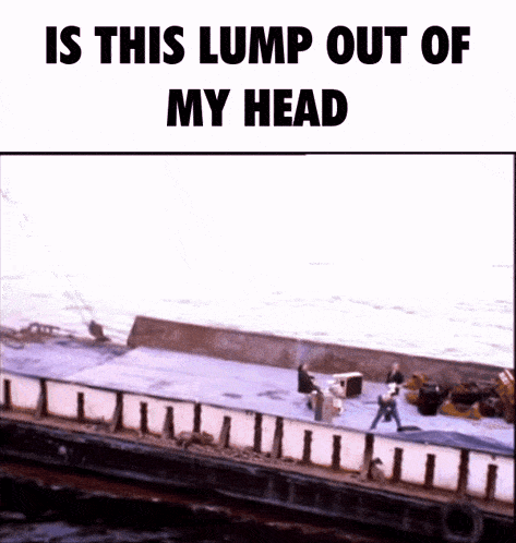 a picture of a boat with the words is this lump out of my head