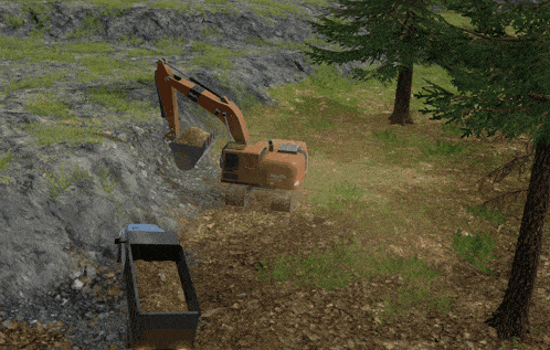 an excavator with the word case on the side