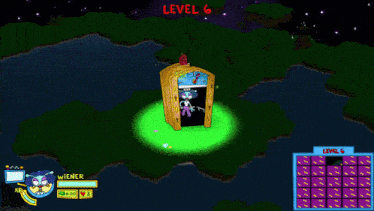 a video game screen shows a hat of carrying elevator