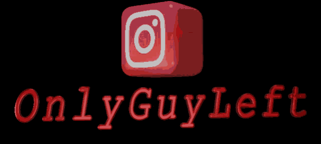 a red cube with an instagram logo and the words onlyguyleft