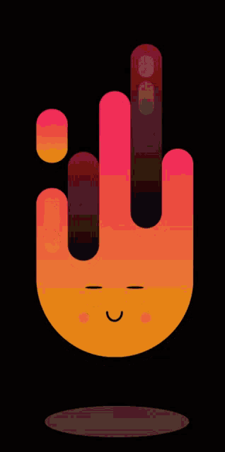 a cartoon hand giving the middle finger with a face