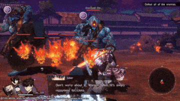 a video game is being played and one of the characters says saber