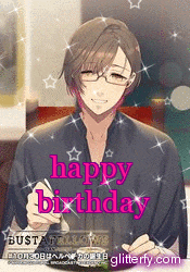 a picture of a man with glasses and the words happy birthday on the bottom