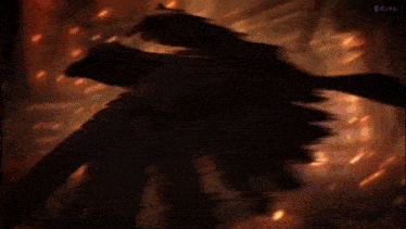 a shadow of a bird is flying through the air in a dark room .