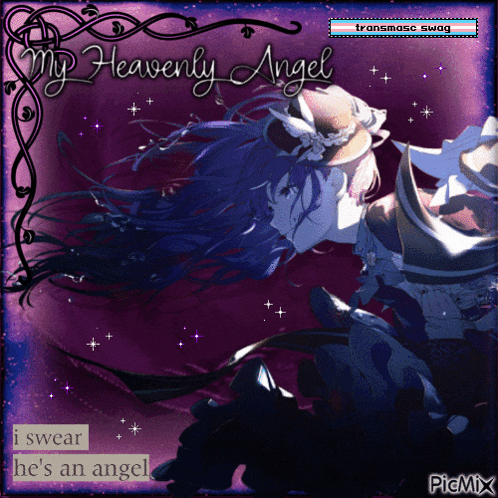 a picture of a girl with the words my heavenly angel