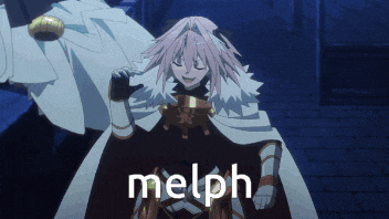 a cartoon character with the name melph on the bottom