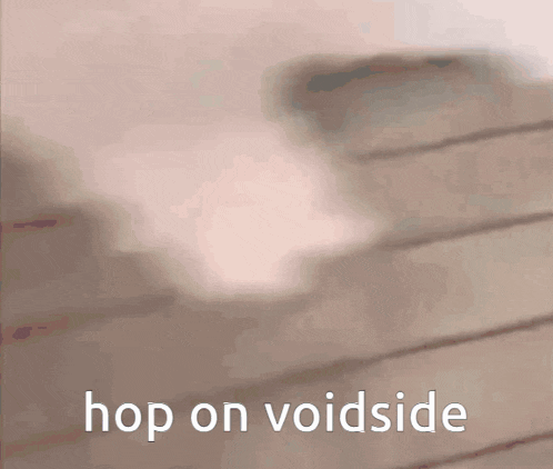 a person standing in front of a brick wall with the words hop on voidside above them