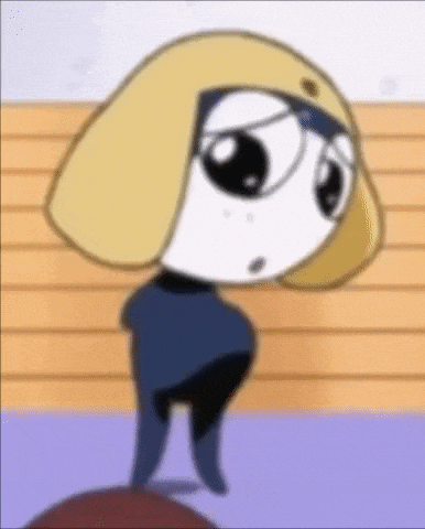 a cartoon character with a yellow hat and glasses is standing on a table .