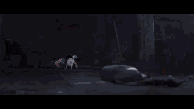 a man in a white jacket is holding a gun and a fireball in his hand