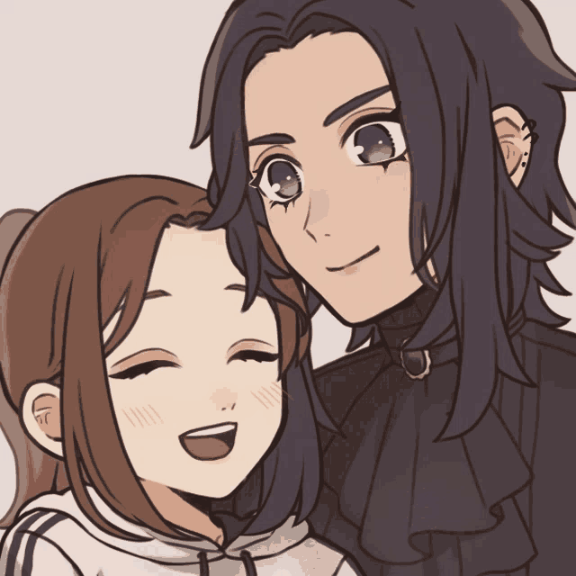 a drawing of a girl and a boy with their eyes closed