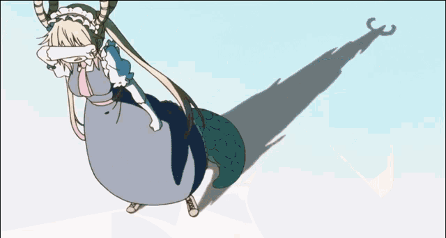a cartoon drawing of a girl with horns