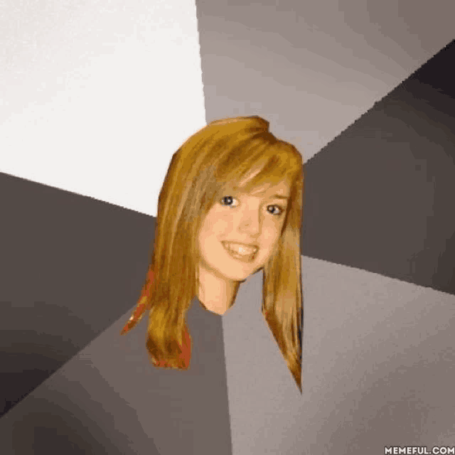 a woman 's head is visible in the corner of a memeful.com graphic