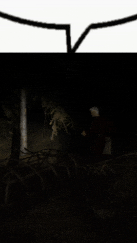 a man in a red robe is walking in a dark cave