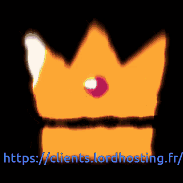 a drawing of a crown with the website https://clients.lordhosting.fr/ under it