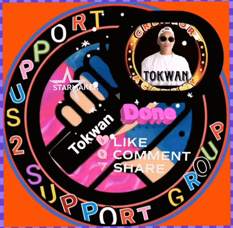 a logo for a support group with a picture of a man in the middle