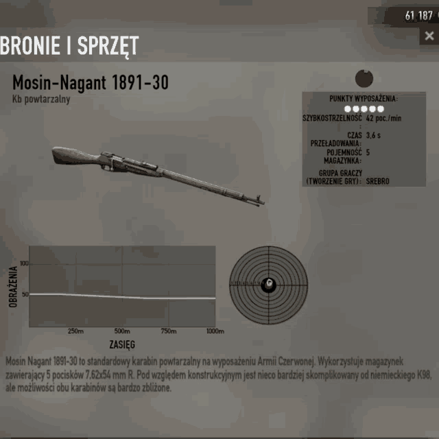 a screenshot of a rifle that says bronie i sprzet on it