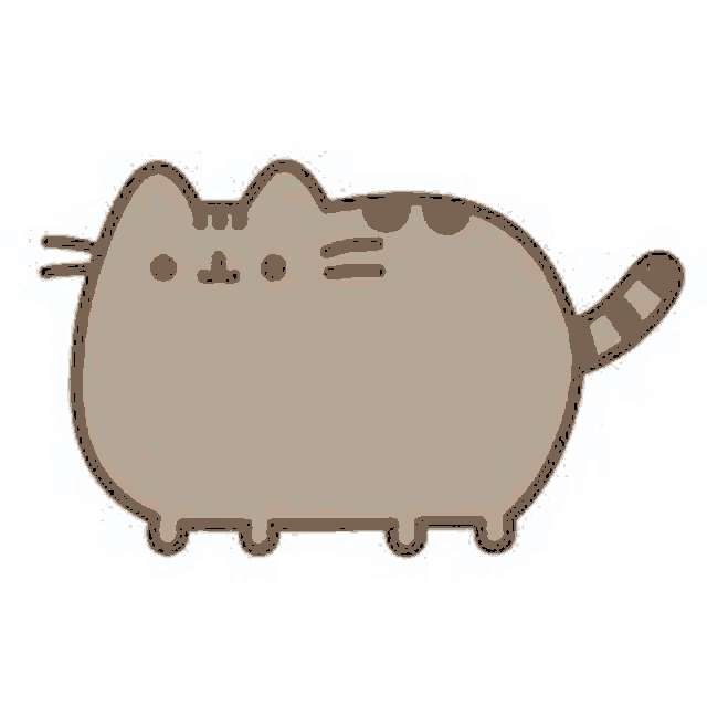 a cartoon drawing of a cat with a long tail and a striped tail .