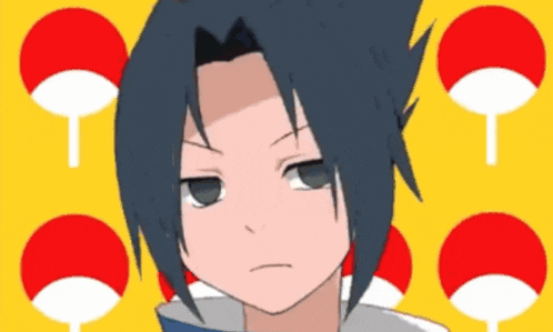 a cartoon character with a yellow background and red white and blue circles