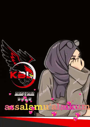 a cartoon of a woman wearing a hijab with the words assalamualaikum written on the bottom