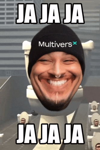 a man wearing a beanie that says multivers on it