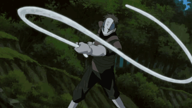 a man in a mask is holding a white rope