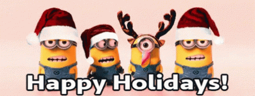 Happy Holidays Minions GIF - Happy Holidays Minions Despicable Me GIFs
