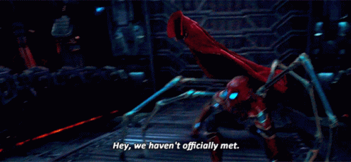 Avengers Infinity War Spider Man GIF - Avengers Infinity War Spider Man Hey We Havent Officially Met GIFs