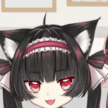a close up of a girl with cat ears