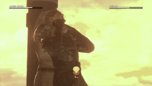a video game screen shows a man with a gun and the word snake on the top