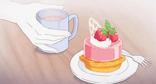 Cake Tea GIF - Cake Tea Anime GIFs