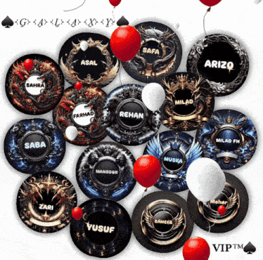 a bunch of circles with names on them including yusuf