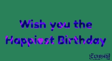 a green background with the words wish you the happiest birthday cliphy