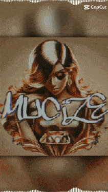 a painting of a woman holding a diamond and the word moza